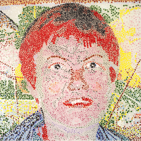 Sally in Dots glass art